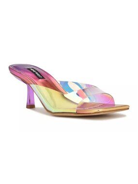Nine West Raylen Iridescent Kitten Heel Slip-on Dress Sandal/Sz. 8.5M